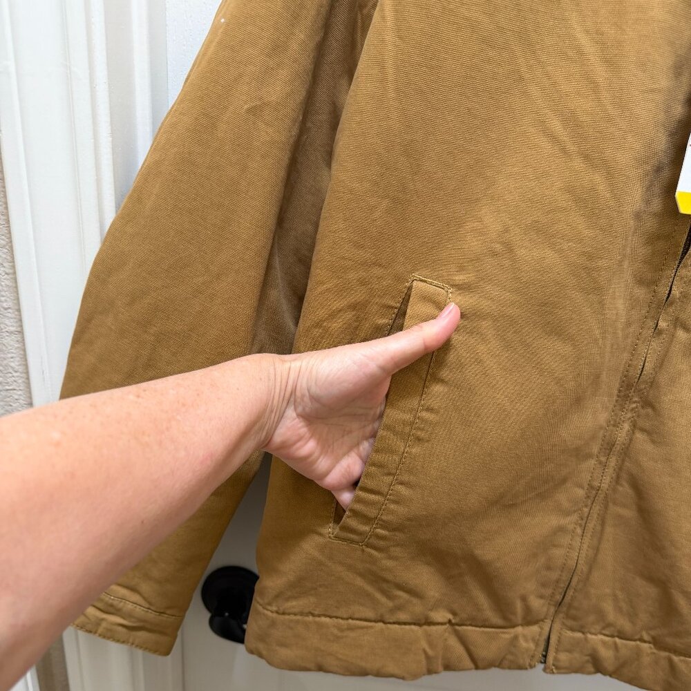 Wrangler Men's Canvas Workwear Jacket Size S Brown Quilted Lining For Warmth - Picture 5 of 15